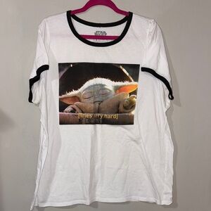 Star Wars White T-Shirt with Baby Yoda